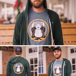 Green Hoodie & Blue Long-Sleeve Shir